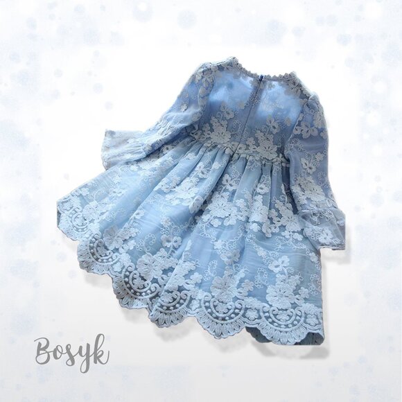 Dance in The Sky Dress - Dusty Blue - Dress for Girls - Elegant Dress for Girls - Picture 1 of 4